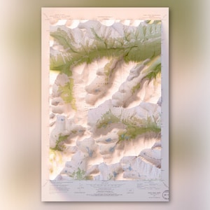 Crazy Mountains, Montana (1972) - Historisches USGS “Crazy Peak” Quad - Topographic Shaded Relief Map Print