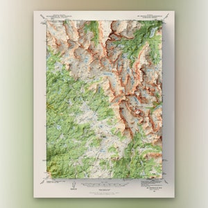 Central Wind River Kette (1938) - Mt. Bonneville USGS Quad - Topographisch Reliefkarte