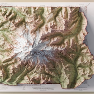 Parc national du Mont Rainier, Washington (1938) - Carte topographique historique NPS USGS - Impression en relief ombré remasterisée numériquement