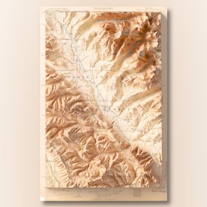 Polebrisur & Kintla Lakes (1906) - West Glace Nationalpark, Montana - USGS Historisches Quad - Topographisch Relief Karte Druck