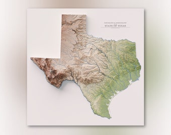 Topography Map Texas - Etsy