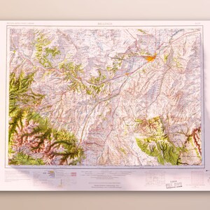 Billings, Montana - Topo storico USGS reso in 3D del 1958 - Stampa 2D