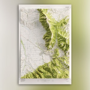 Bozeman / Bridger Mountains und Vicinity (1951) - Historisches Montana USGS Quad zusammengesetzte - Topographisch schattierte Reliefkarte Druck