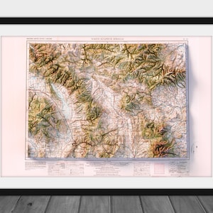 White Sulphur Springs - Topografía histórica del USGS representada en 3D de 1958 - Impresión 2D