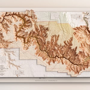 Grand Canyon Nationalpark (1927) - Topographisch Reliefkarte