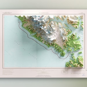 Glace Bay Nationalpark, Alaska (1958) - Mt Fairweather - USGS Historische Karte - Topographisch Schattierter Reliefdruck