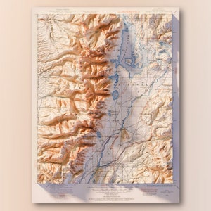 Grand Teton National Park (1899) - USGS Historisches Viereck - Topographisch Reliefkarte Print
