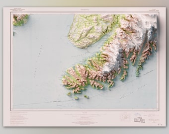 Homer & Seldovia (1963) - Historic Alaska USGS Quad - Topographic Shaded Relief Map Print
