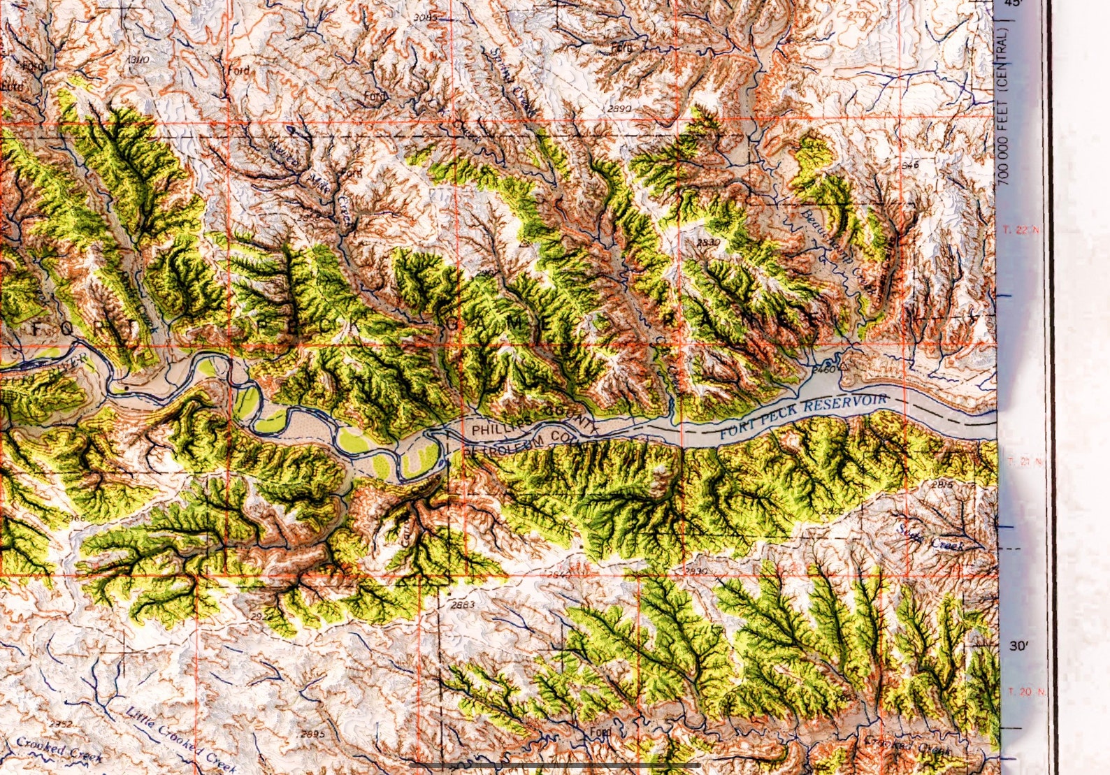 Lewistown MT 1958 3D Rendered Historic USGS Topo Map 2D Etsy