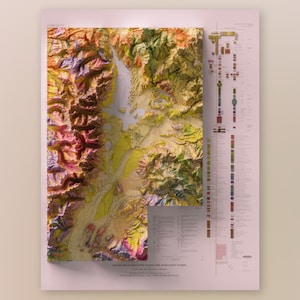 Geologische Karte von Grand Teton National Park - Teton County, Wyoming - Digital remastered 1992 USGS Kartographischer Druck