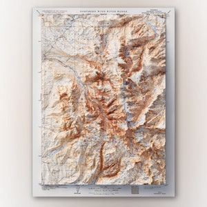 Nördliche Wind River Range (1909) - Fremont Peak Historisches Wyoming USGS Quad - Topografische schattierte Reliefkarte Druck