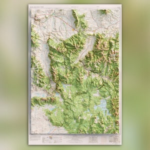 Yellowstone National Park (1955) Northwest YEP & Vicinity - Historische USGS Nahtlos zusammengesetzte - Topographisch schattierte Reliefkarte Druck