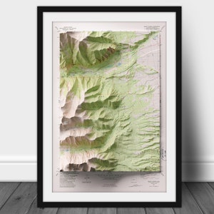 Mount Antero, Colorado - 1983 - 3D Render, 2D Druck