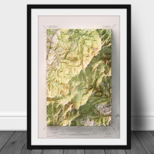 Elkhorn Mountains - Clancy, Montana - 1950 3D reso storico USGS Topo - Stampa 2D