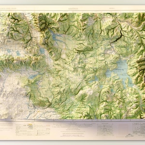 West Yellowstone National Park (1960) - Historisches Wyoming / Idaho USGS Quad - Topografische schattierte Reliefkarte Druck