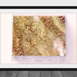 May include: A vintage topographic map of the Los Angeles area, California, with detailed elevation contours and geographic features. The map is printed in shades of brown, green, and yellow, with red text and lines. The map title "Los Angeles" is printed in the upper right corner.