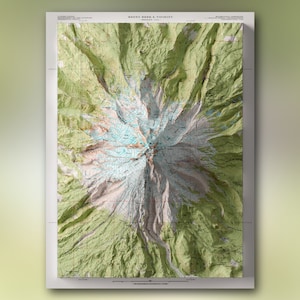 Mount Hood & Vicinity (1962) - Historisches Oregon USGS Mosaik - Topographisch Reliefkarte Print