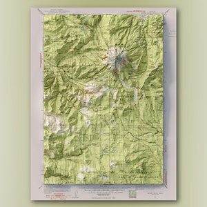 Mount Hood (1924) - USGS Quad - Topographische Reliefkarte