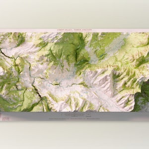 Lamar Valley/Tower Junction (1986) - Nördlicher Yellowstone, Wyoming - Nahtloses USGS Mosaik - Historische Topografische schattierte Reliefkarte