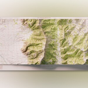 Bridger Bowl & Vicinity, Bridger Range (1986) - Montana - Seamless USGS Mosaik - Historische Topografische Shaded Relief Map Print