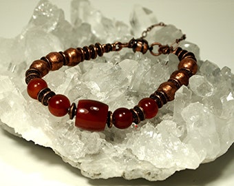 Carnelian Barrel Kraal Armband