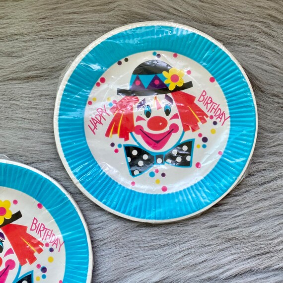 Vintage Clown Happy Birthday Paper Plates - Class… - image 2