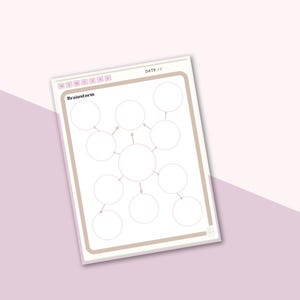 Brainstorming Mind Map Planner: Visual Action Plan (A4 PDF) - Instant Digital Download