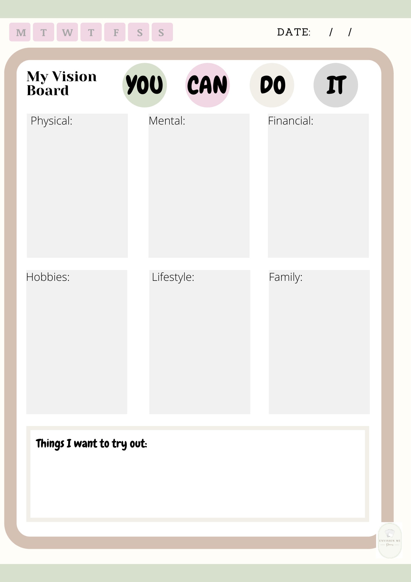 Creating a Vision Board Template That is Portable