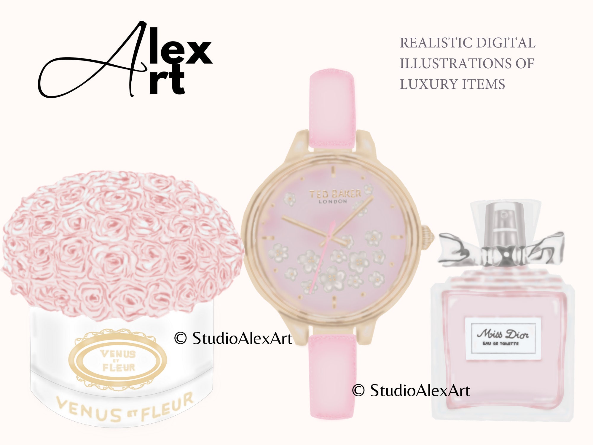 Pink Luxury Fashion Clipart Set Fashion Illustration 