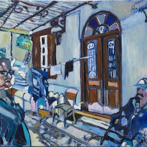 Greek couple in Kampos, Chios