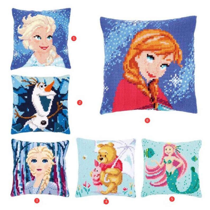 Latch Hook Cushion Kits Disney Princess Pillow Case Crochet Etsy