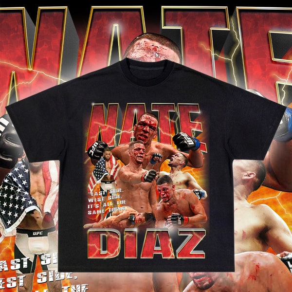 Ready to print digital tshirt design, png file, downloadable file, bootleg, nate diaz png,for  dtg, dtf, sublimation, screenprinting