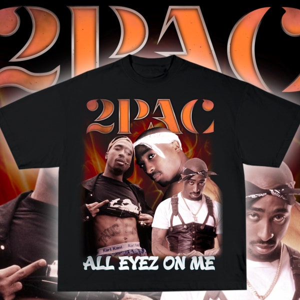 Ready to print T-shirt design, Vintage rap tee, Tupac png file, rap bootleg shirt design for Dtg , Dtf, sublimation printing.