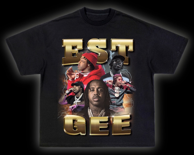 Ready to Print Rapper Tshirt Design Bootleg Style Est Gee Png - Etsy