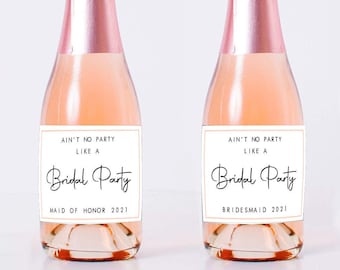 Mini Champagne Label, Bridesmaid Proposal Gift, Maid of Honor Proposal Gift, Bridesmaid Proposal Wine Label, Champagne Bridesmaid Label