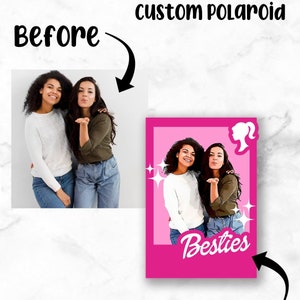 Personalized Polaroid, Barbie Gift, Polaroid Prints, Custom Barbie Gift, Personalized BFF Gift ,Cartoon Polaroid, BFF Gift, Custom BFF Gift