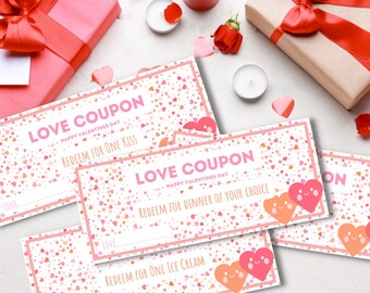 Printable Valentines Day Coupons, Valentines Day Coupons for Kids, Valentines Day Gift, Valentines Day Gift for Kids, Family Valentines Day