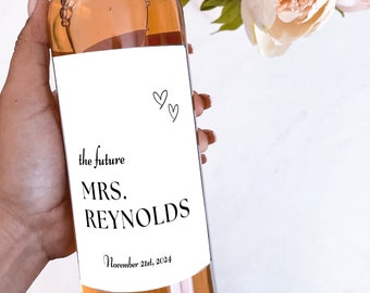 Future Mrs. Wine Label, Bridal Shower Wine Label, Future Bride Gift, Bridal Shower Gift, Bridal Shower Decor, Future Bride Gift,Modern Bride