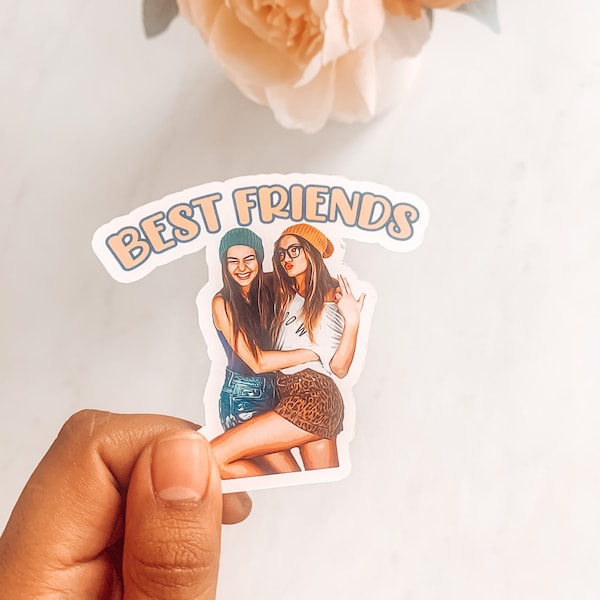 Custom BFF Sticker, Best Friend Birthday Gift, Personalized Sticker, Personalized Gift for Best Friend, Best Friend Gift, Custom Sticker