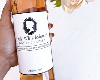 Lady Whistledown Sticker, Bridgerton Sticker, Custom Wine Label, Bridgerton Fan, Wine Lover Gift, Bridgerton Gift, Bridgerton Decor