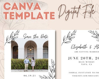 Digital Save the Date Template, Digital Canva Invitation Template, Digital Save the Date, Save the Date Template, Wedding Invite Template