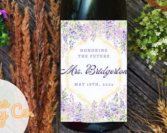 Bridgerton Inspired Bridal Shower Wine Label, Personalized Bridal Shower Wine Label, Custom Wine Label, Custom Bridal Shower Wine Label