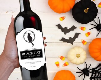 Halloween Wine Label, Spooky Wine label, Halloween Sticker, Halloween Party Decor, Halloween Decor, Halloween Home Decor, Halloween Party