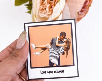 Polaroid Sticker, Personalized Gift for Girlfriend, Personalized Valentines Gift, Cute Gift for Her, Cartoon Polaroid Sticker