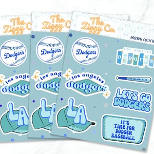 Dodger Stickers, Los Angeles Dodgers, Dodger Fan, Baseball Stickers, Sticker Sheet, Dodger Fan Gift, Los Angeles Stickers, Dodgers Fan Art