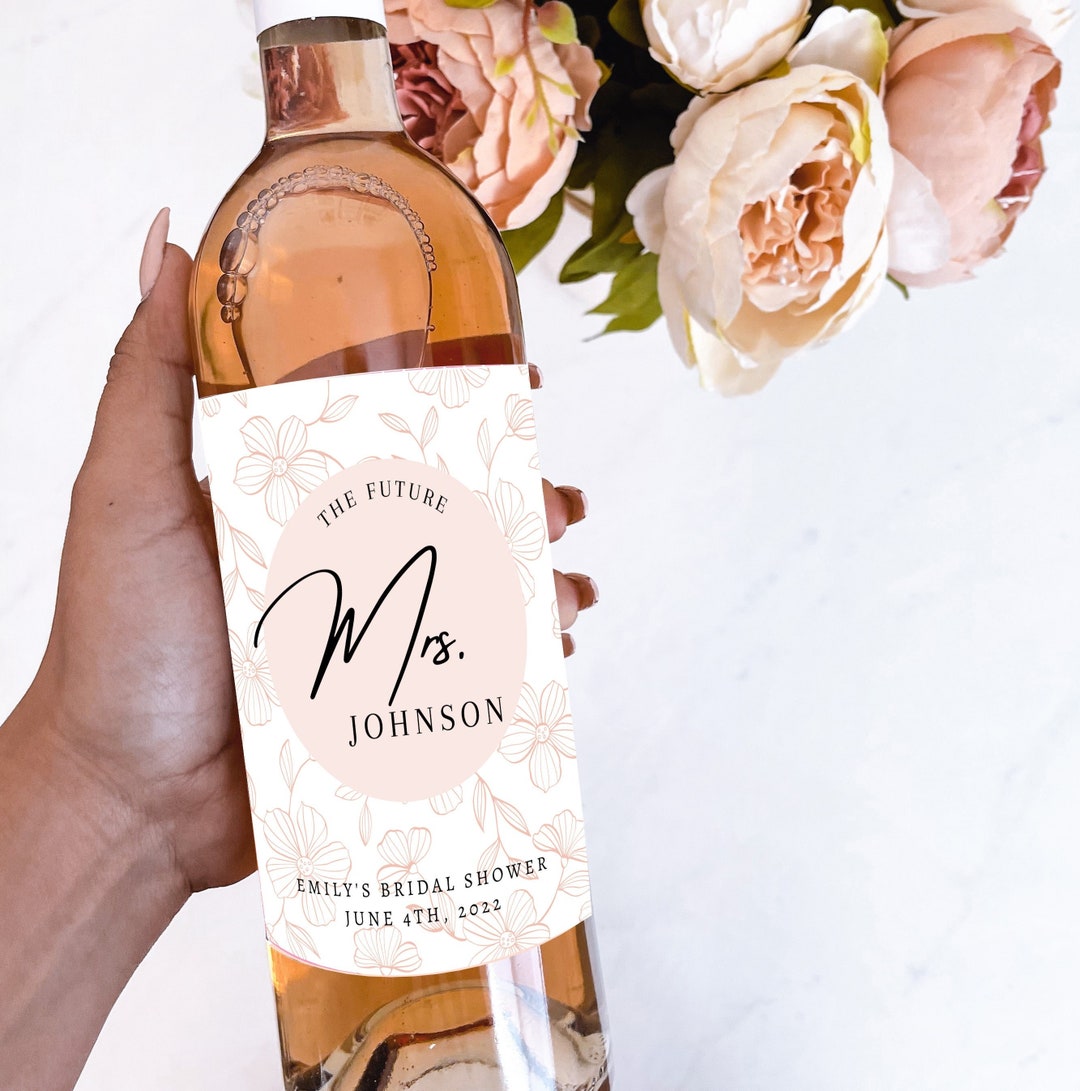 Bridal Shower Wine Label, Bridal Shower Wine Tags, Bride to Be Gift ...