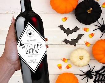 Halloween Wine Label, Spooky Wine label, Halloween Sticker, Halloween Party Decor, Halloween Decor, Halloween Home Decor, Halloween Party.