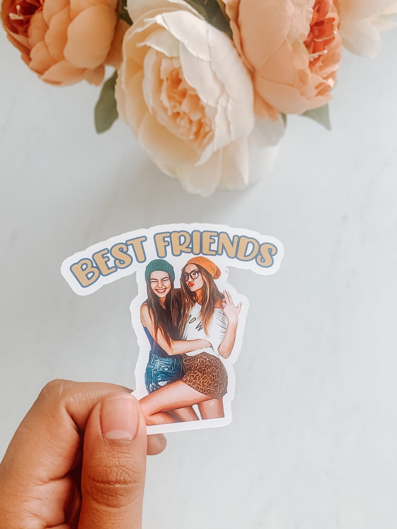 Custom BFF Sticker, Best Friend Birthday Gift, Personalized Sticker, Personalized Gift for Best Friend, Best Friend Gift, Custom Sticker image 3