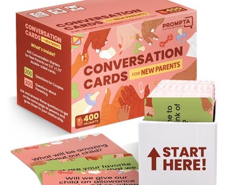 400 Conversation Cards for New Parents - Fun Questions to Connect, Discuss, and Gameplan for Parenting - Baby Shower Gifts