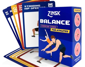 Balance Exercise Cards for Athletes – 75+ Workout Cards to Help Build Core and Standing Balance